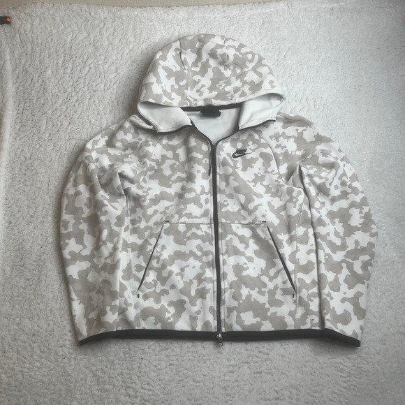 Nike tech summit white camo men's full zip hoodie outdoors active S - Picture 1 of 5